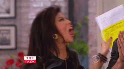 Woman Screaming Holding Paper