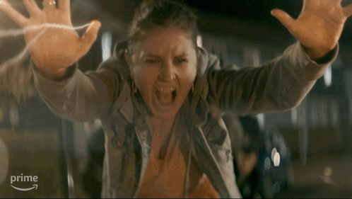Woman Screaming In Front Of Prime Sign GIF