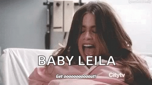 Woman Screaming in Hospital Bed Baby Leila