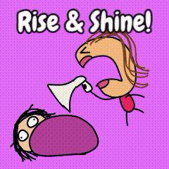 Woman Screaming Into Megaphone Rise & Shine