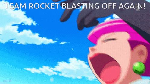 Woman Screaming Team Rocket Blasting Off
