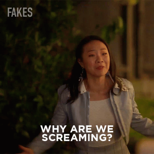Woman Screaming Wearing Fakes Shirt