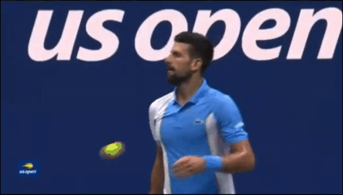 Woman Serving Tennis Ball US Open GIF