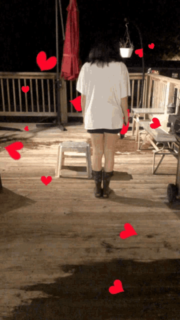 Woman Sexy Dance With Heart GIF