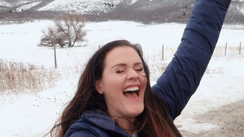 Woman Shouting And Waving GIF