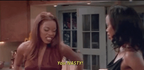Woman Shouting In Cringe You Nasty Girl GIF