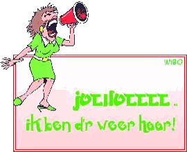 Woman Shouting Into Megaphone Ik Ben Dr Weer Hoor