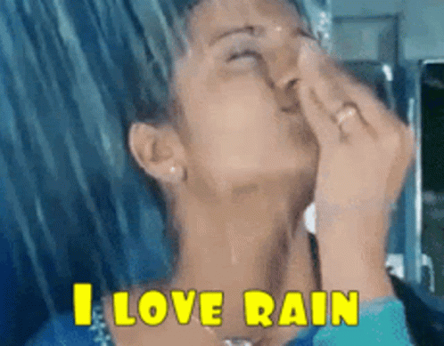 Woman Showering I Love Rain GIF