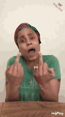 Woman Sign Language Flipping Off GIF