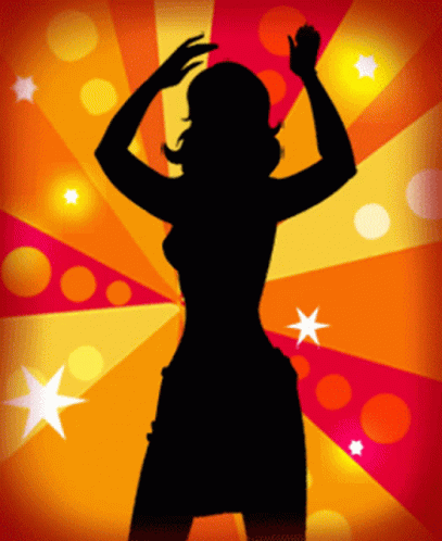 Woman Silhouette Disco Dancing GIF