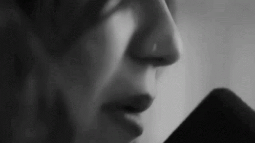 Woman Singing Into Microphone Black And White GIF