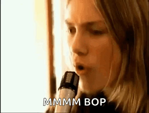 Woman Singing Into Microphone Mmmm Bop GIF