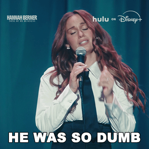Woman Singing Into Microphone Saying He Was So Dumb