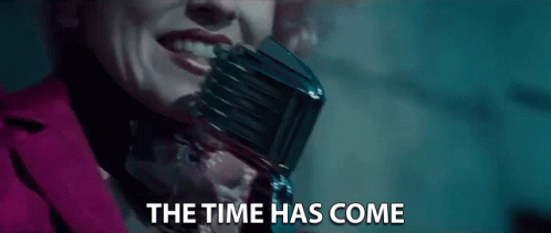 Woman Singing Into Microphone The Time Has Come GIF