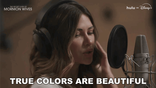 Woman Singing Into Microphone True Colors Are Beautiful