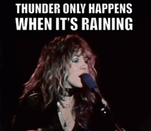 Woman Singing Mic Thunder Only Happens When Raining GIF