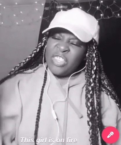 Woman Singing Microphone This Girl Is on Fire