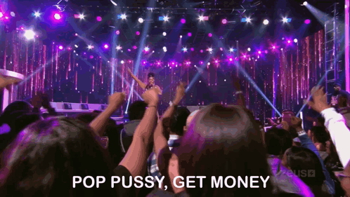 Woman Singing on Stage Pop Pussy Get Money