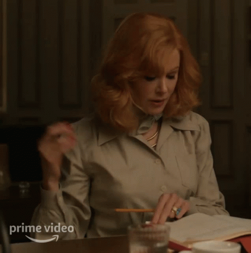 Woman Sitting at Desk With Pencil Prime Video