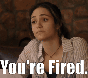 Woman Sitting at Table You Re Fired