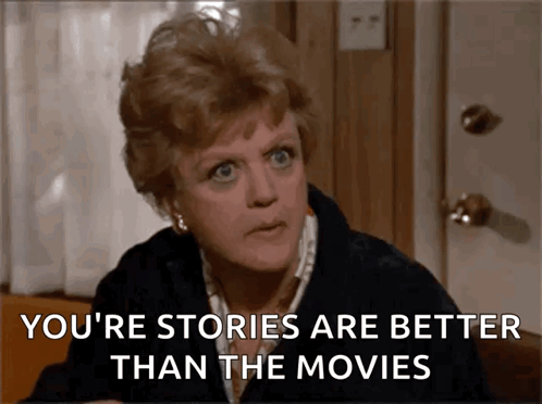 Woman Sitting at Table You're Stories Are Better Than Movies