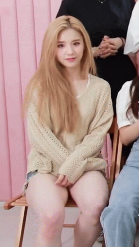 Woman Sitting Crossed Legs On Chair GIF