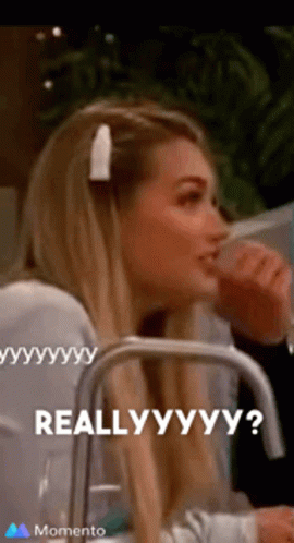 Woman Sitting Drinking Glass Saying Really GIF