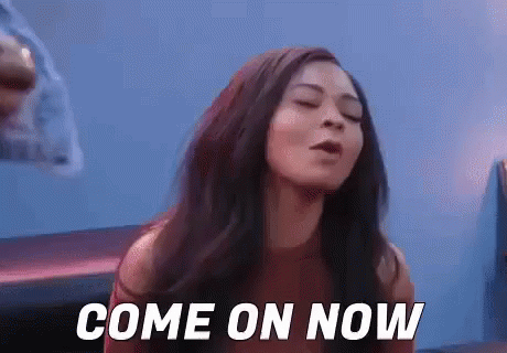 Woman Sitting Eyes Closed Come On Now GIF