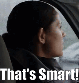 Woman Sitting In Car Saying That's Smart GIF