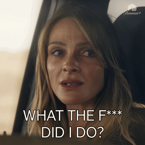 Woman Sitting In Car Saying What The F Did I Do GIF