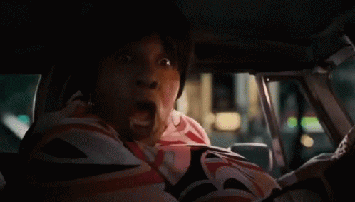 Woman Sitting In Car Surprised GIF