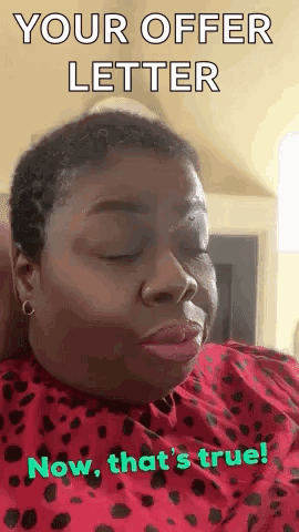 Woman Sitting In Chair Eyes Closed Your Offer Letter Now That's True GIF