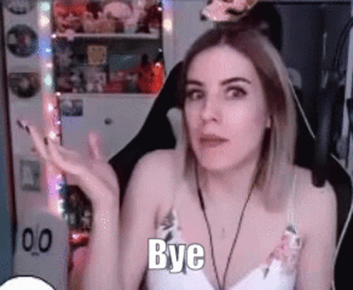 Woman Sitting in Chair Saying Bye