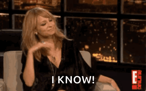 Woman Sitting in Chair Saying I Know