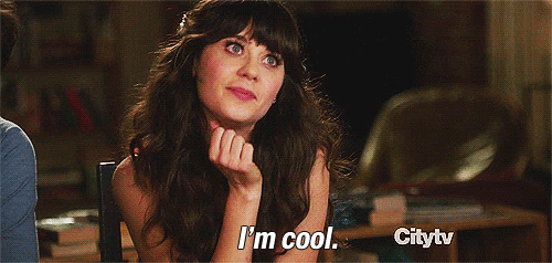 Woman Sitting in Chair Saying Im Cool