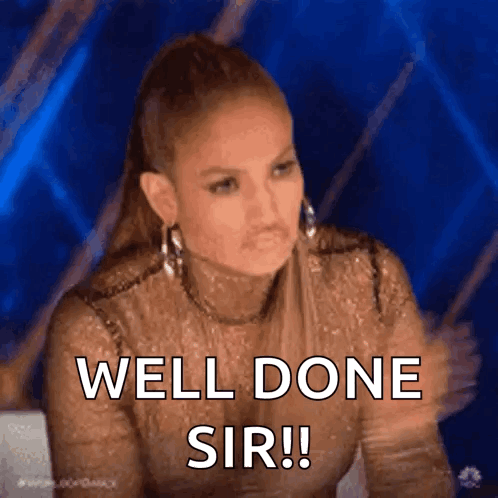 Woman Sitting in Chair Saying Well Done Sir