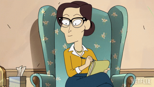 Woman Sitting in Chair With Netflix Logo