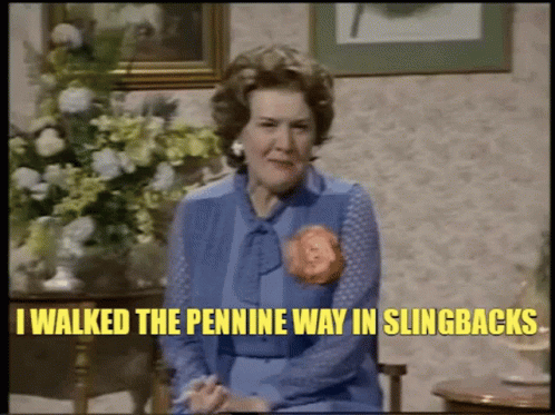 Woman Sitting In Chair With Pennine Way Slingbacks GIF