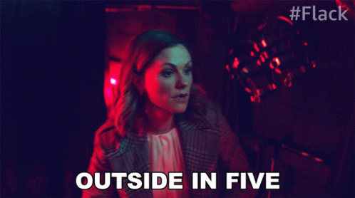 Woman Sitting In Dark Room Outside In Five GIF