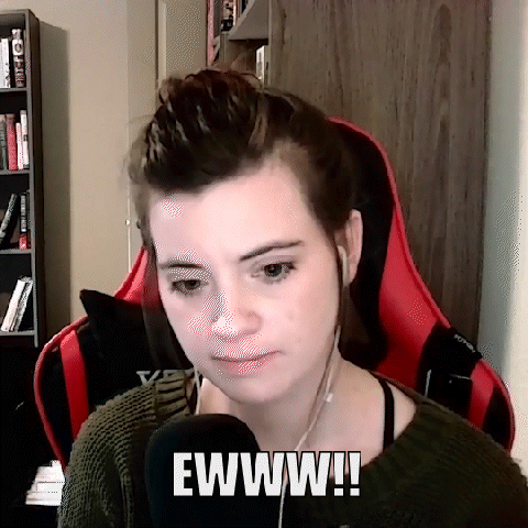 Woman Sitting In Front Of Microphone Ewww GIF