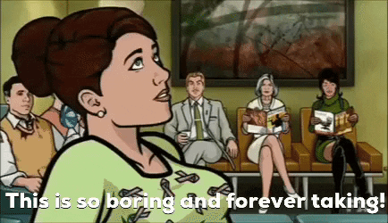 Woman Sitting in Waiting Room This Is So Boring and Forever Taking
