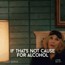 Woman Sitting on Bed Says If That's Not Cause for Alcohol