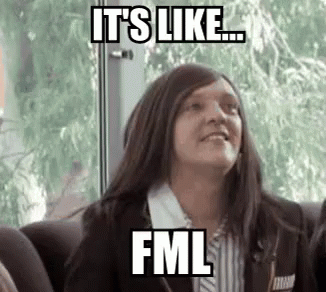 Woman Sitting On Couch Saying It's Like ... FML GIF
