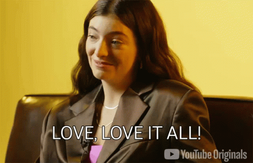 Woman Sitting on Couch Saying Love Love It All