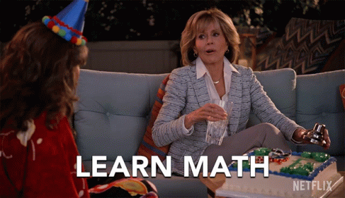 Woman Sitting on Couch with Cake and Learn Math