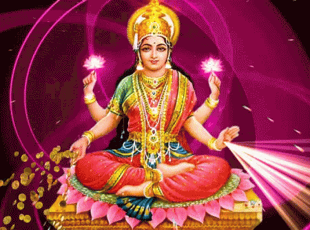 Woman Sitting on Lotus Flower Holding Lotus