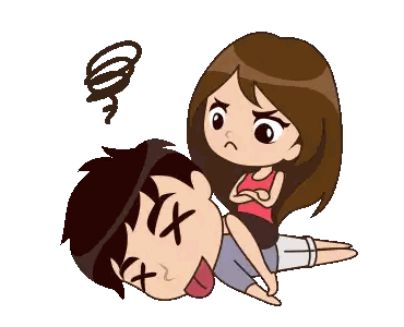 Woman Sitting on Man's Back