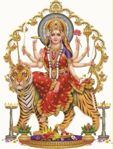 Woman Sitting On Tiger Holding Sword GIF