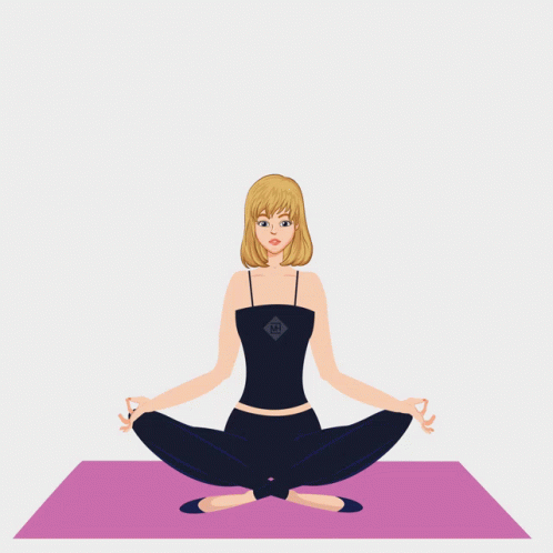 Woman Sitting on Yoga Mat Eyes Closed