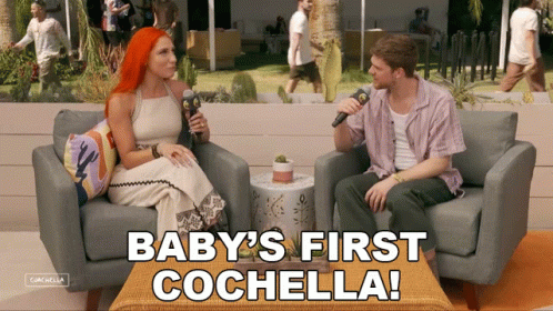 Woman Sitting Talking To Man Baby Cochella GIF